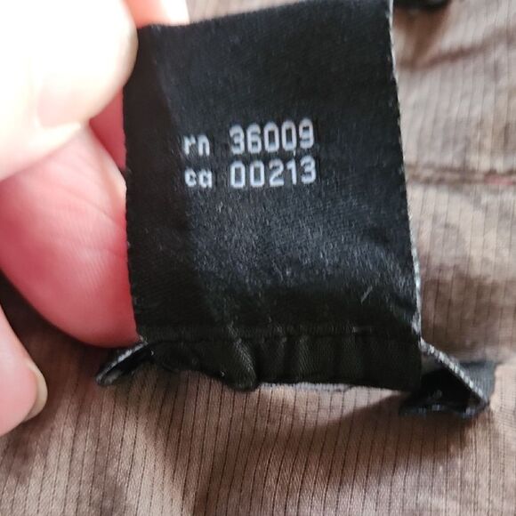 Brown Ruffled Button-Up Shirt Womens XL By Calvin Klein Jeans - Picture 7 of 10